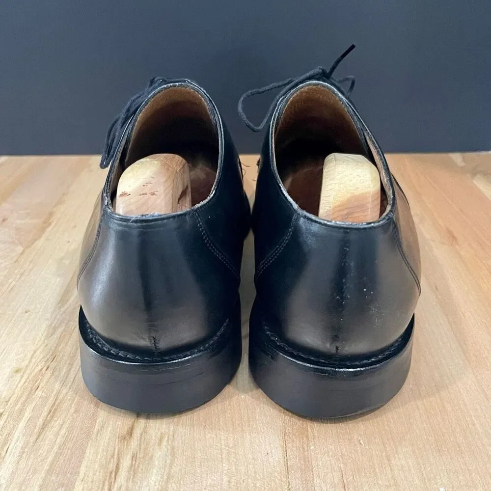 Sanders of England DIPLOMAT Collection BUDAPEST Black Leather plain Toe Oxford.